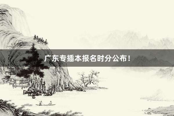 广东专插本报名时分公布！